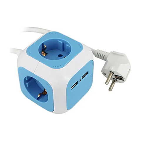 Commel Prenosiva utičnica „Kocka“ 4 x šuko + 2 x USB, 234-161