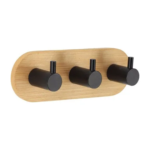 civiluk TENDANCE 3M 3 kukice 3.5*13*3.5cm bambus metal crna 9062237
