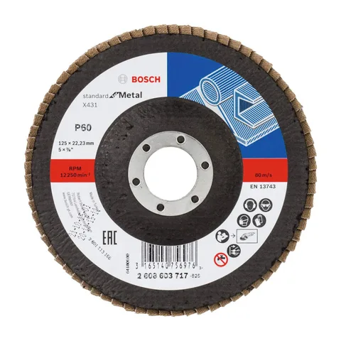 Bosch – Lamelni brusni disk ravni X431, Standard for Metal Ø125 mm, G 60 – 2608603717