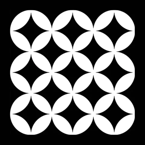 District Circles Black 20×20
