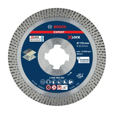 Bosch – EXPERT HardCeramic X-LOCK dijamantska rezna ploča Ø115 mm, 22,23 mm – 2608900657