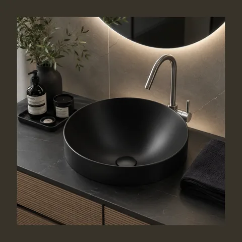 AXA DP ugradni lavabo Ø 40 cm mat crni (8410007)