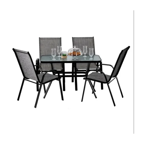 Baštenski set sto + 4 stolice siva (NEO9949KPL)