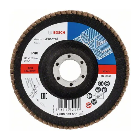 Bosch X431 lamelni disk Ø125×22,23mm G40 (2608603656)