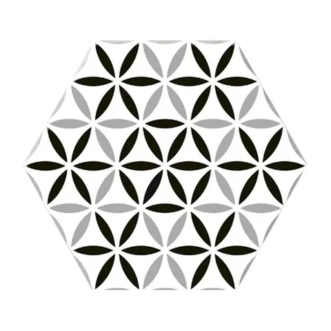 Versalles Deco Black Hex 20×24cm