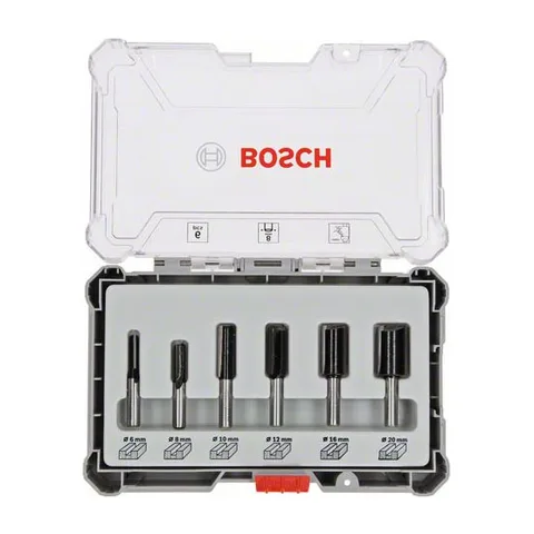 Bosch set ravnih glodala 6kom držač 8mm 2607017466
