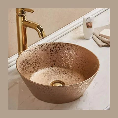Rubicer rose gold okrugli nadgradni lavabo Ø40,5 cm (RS108MOR)