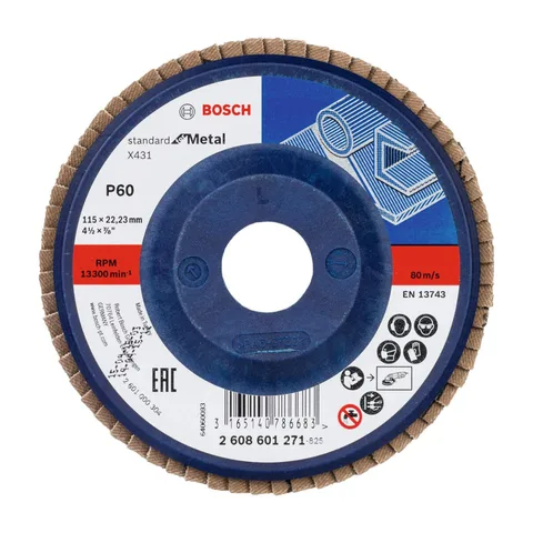 Bosch – Lamelni brusni disk X431, Standard for Metal Ø115 mm, G 60 – 2608601271