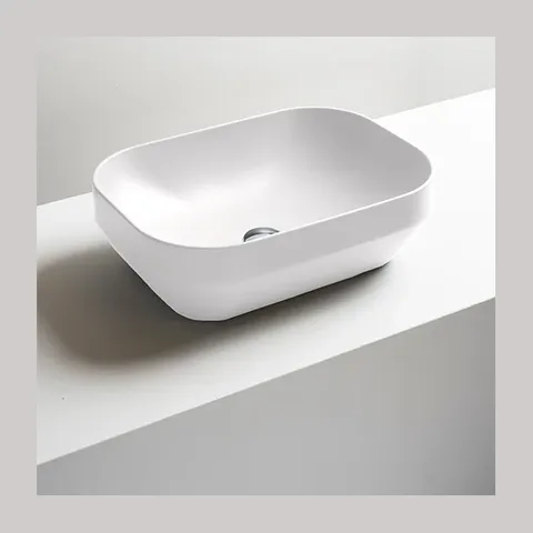 AXA Nadgradni četvrtasti Lavabo Decus 50×35 – Beli Mat