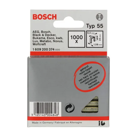 Bosch – Spajalica sa uskim leđima tip 55 obložena smolom 6 x 1,08 x 23 mm – 1609200374