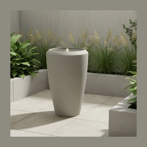 Baštenska plastična fontana LED 44,5 x 44,5 x 70 cm siva (FON5481)
