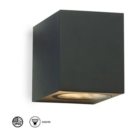 Svetiljka W10411 zidna 1GU10 IP65 tamno siva (250491)