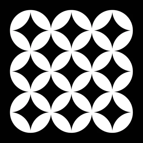 District Circles Black 20×20