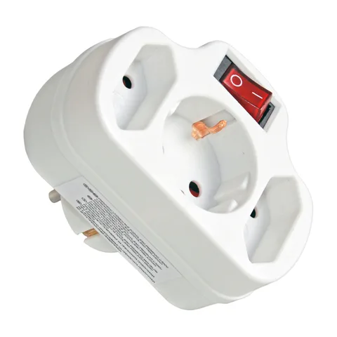 Commel Trostruki razdelnik kombinovani sa sklopkom 2x Euro 2,5 A 250 V ~ + 1x „šuko“ 16 A – C 240-303