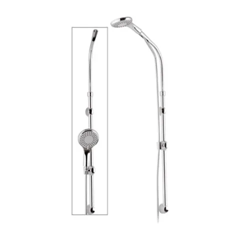 Remer Klizna Šipka Minimal Komplet sa Gornjim Drzacem Tus Rucice318Dk Mesing Fi25 H96-122Cm