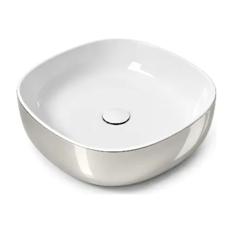 OLYMPIA Nadgradni Lavabo Metamorfosi 45×45 – Platinum Beli