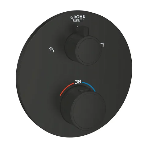 Grohe Grohtherm Termostatski Mešač Sa Prebacivačem I Stop Ventilom Matte Black 1022082430
