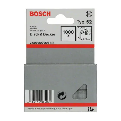 Bosch – Spajalica od tanke žice tip 52 12,3 x 1,25 x 12 mm – 2609200207