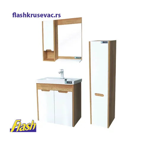 Komplet konzolni lavabo, ogledalo i vertikala – FLORA 60cm