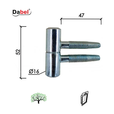 Šarka uvrtna za vrata SP055 ZnB fi16x52/47mm DP1 0102132
