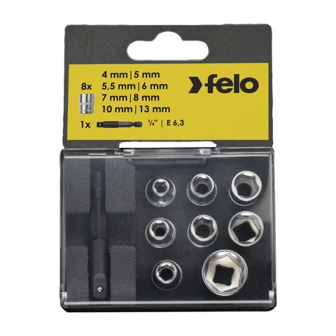 Felo – Set nasadnih glava sa adapterom HEX Nut, 9 komada – 05798106