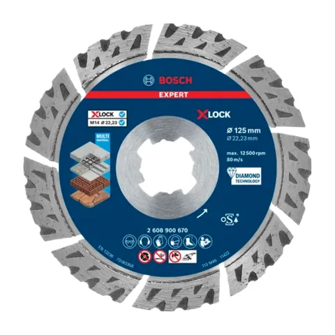 Bosch – EXPERT MultiMaterial dijamantska rezna ploča 125 x 22,23 x 2,2 x 12 mm – 2608900670