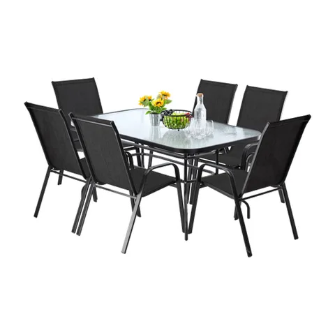 Baštenski set sto + 6 stolica crna (NEO2286KPLCZ)