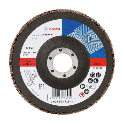 Bosch – Lamelni brusni disk ravni X431, Standard for Metal Ø125 mm, G 120 – 2608603719