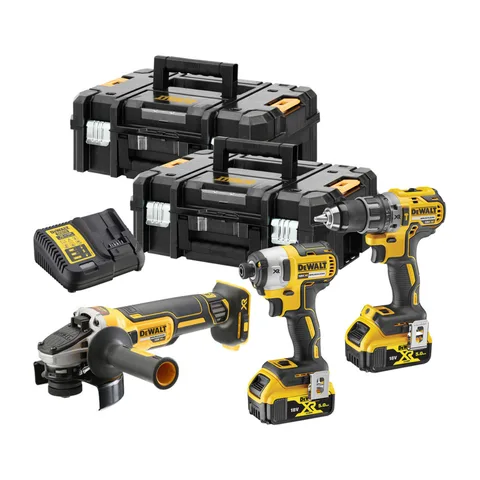 DeWalt Aku set alata brusilica, šrafilica i udarni odvijač, DCK384P2T