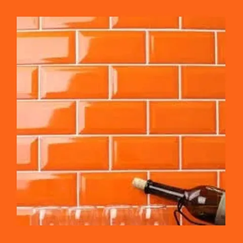 Metro pločice NARANJA Biselado Brillo 10×20