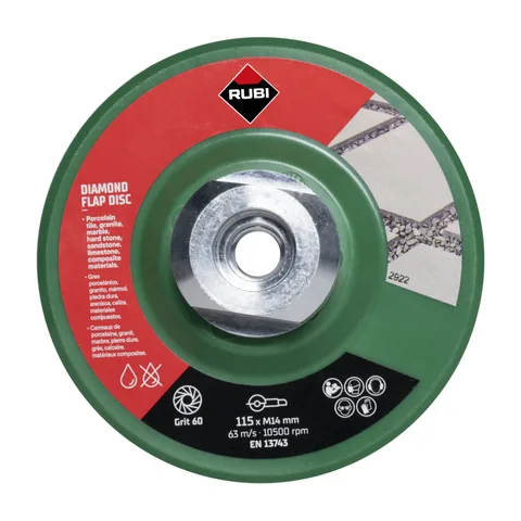 Rubi – Dijamantski flap brusni disk, granulacija 60, 115mm, M14 – RUB32921