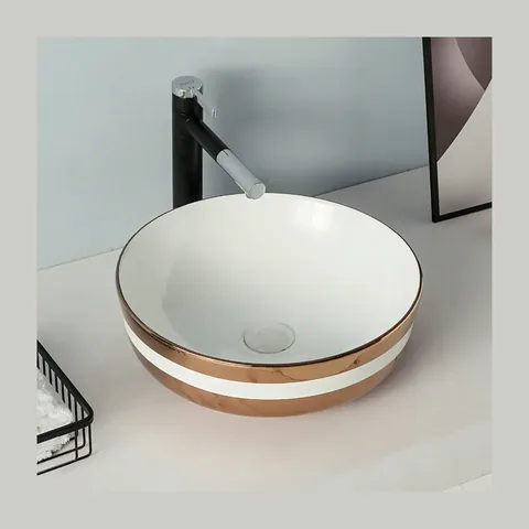 Rubicer Rose Gold okrugli nadgradni lavabo Ø41,5 cm (RS428WRG)