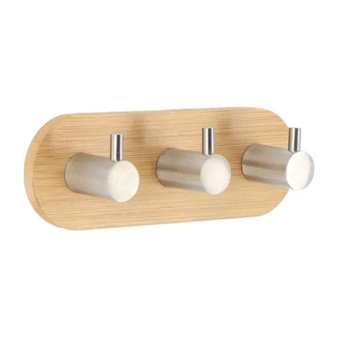civiluk TENDANCE 3M 3 kukice 3.5*13*3.5cm bambus metal hrom 9062102