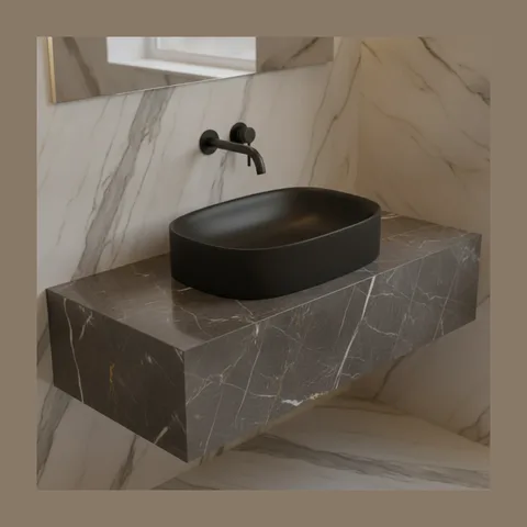 AXA Wild nadgradni lavabo 60 × 40 cm mat crni (3008107)
