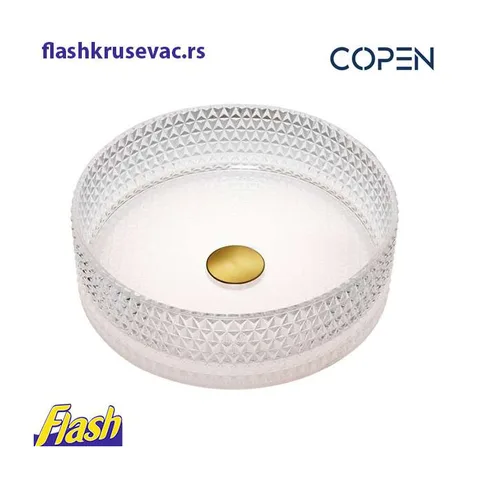 Stakleni nadgradni lavabo okrugli – BELI – COPEN – C-15-003