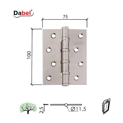 Šarka brodska SP9036 B-Ni 100x75x2,5mm/fi11,5 4 ležaja KP 0102205