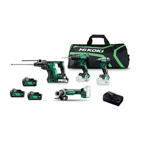 Hikoki Set akumulatorskih alata DS18D + G1813D + DH1826DA + WH18D + 3 x 5,0 Ah akumulator + punjač i torba za alat, KC18DE