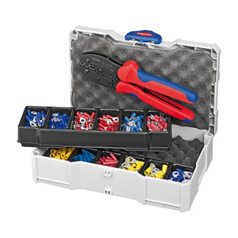 Knipex – Komplet za krimpovanje: krimp klešta PreciForce sa izolovanim papučicama – 97 90 21