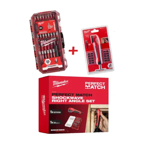 MILWAUKEE – Ugaoni adapter Shockwave + set bitova 38 kom. 4932492656