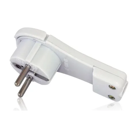 Commel Utikač Ugaoni Pljosnati Uzemljenje 16A 250V, Beli – C 290-501