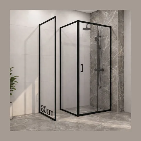 Modulare bočni panel 80×200 crni mat/proziran