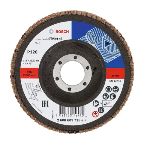 Bosch – Lamelni brusni disk ravni X431, Standard for Metal Ø115 mm, G 120 – 2608603715