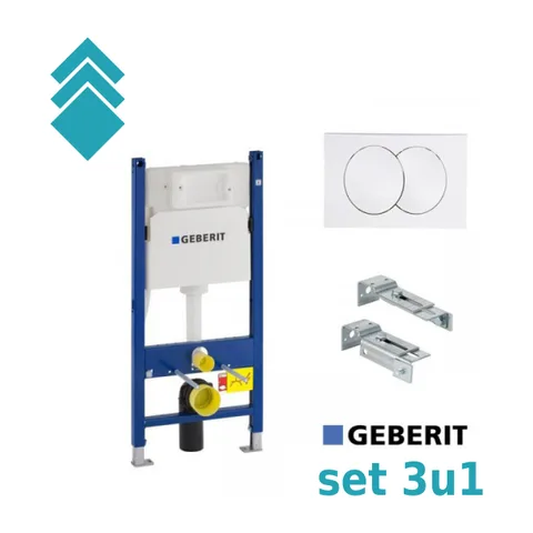 Geberit Duo Basic SET + Delta bela tipka
