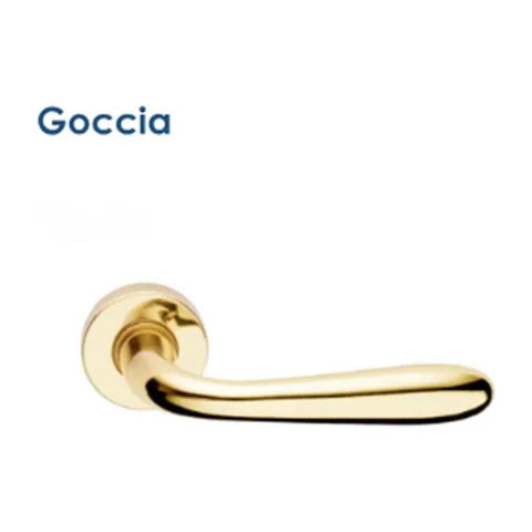 Kvaka za vrata zlatna Goccia – rozeta ključ