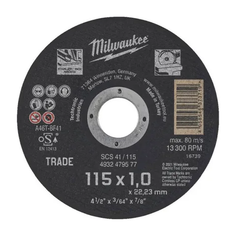 Milwaukee – Ploča rezna 115 x 1 x 22,2 mm – 4932479577