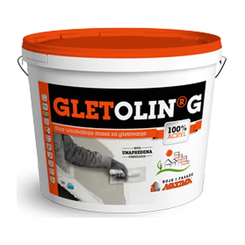 Glet masa Maxima Gletolin G bela akrilatna pastozna, 1 kg