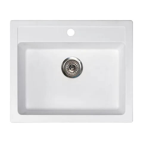 Metalac granitna sudopera xQuadro_60 bela Ø90
