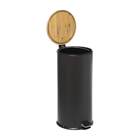 kanta 30L crna metal/bambus 164646A