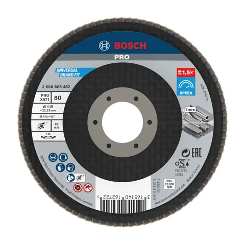 Lamelni brusni disk Bosch X571 Best for Metal Ø115 mm, G80
