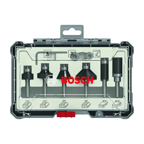 Bosch – Komplet glodala Trim&Edging držač od 1/4″ mm, 6 komada – 2607017470